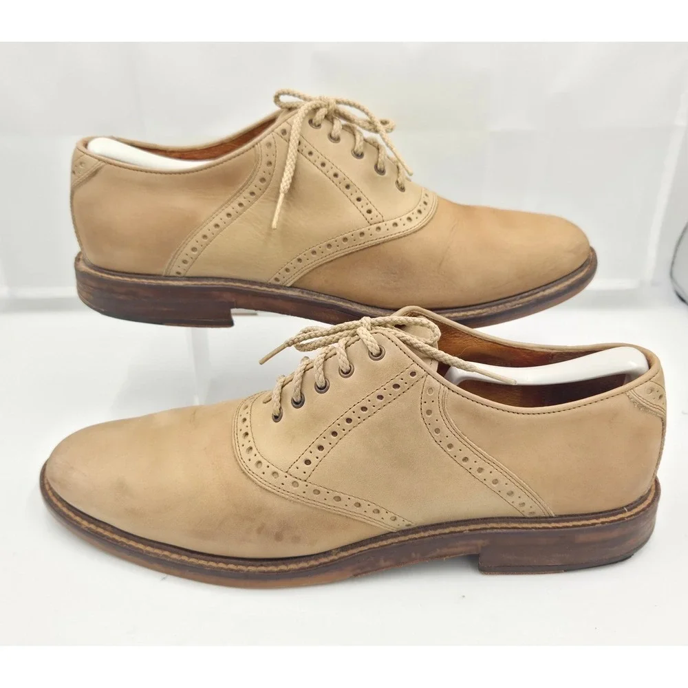 Cole Haan Mens Tan Beige Leather Saddle Shoes Oxfords 20-4173 Size 11 M